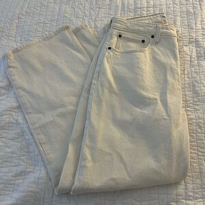 Abercrombie & Fitch the 90s relaxed Jean High Rise Curve Love 31 Short Cream